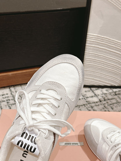 Miu Miu Gymnasium Sneakers, White