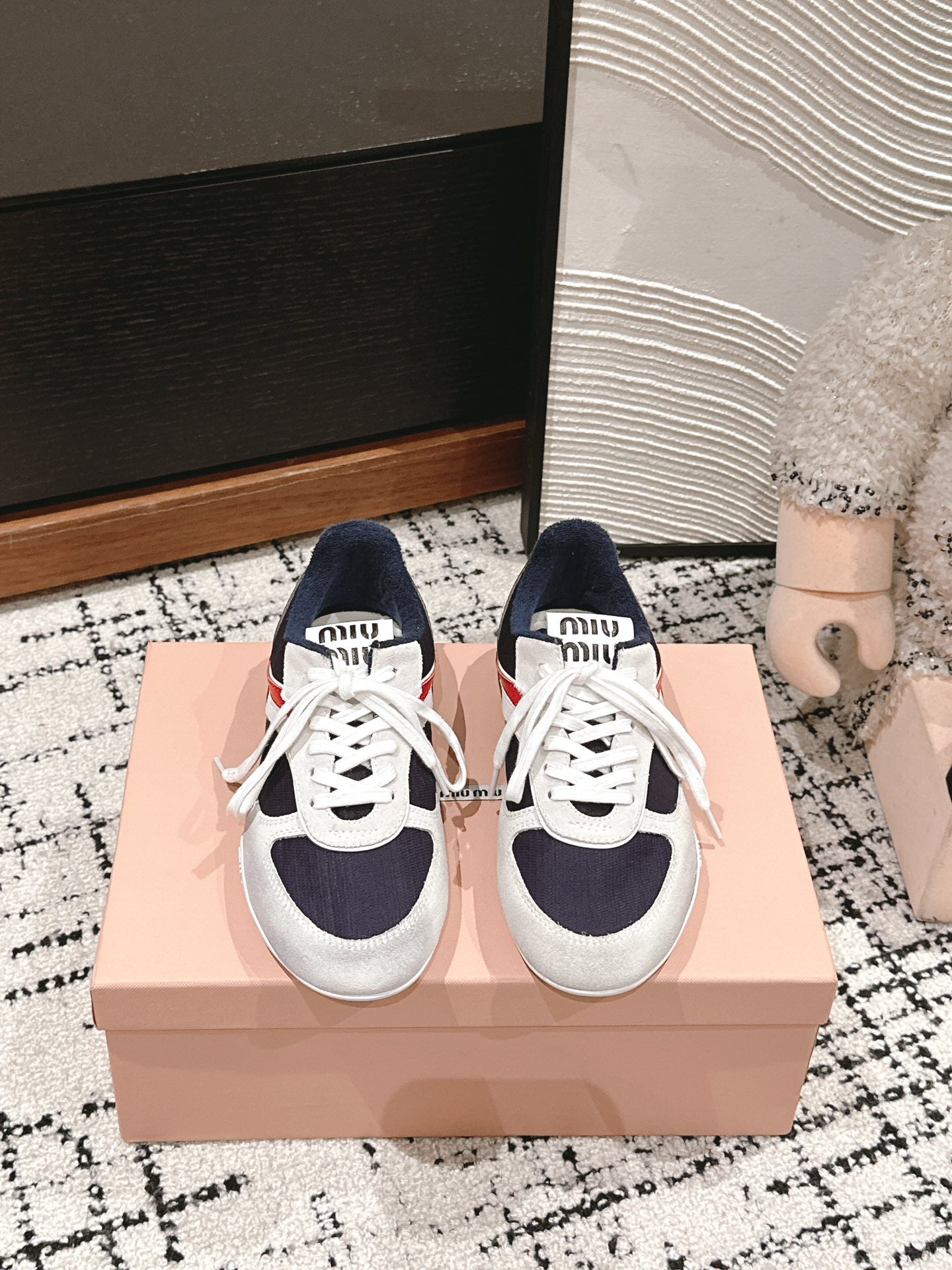 Miu Miu Gymnasium Sneakers, Navy Blue