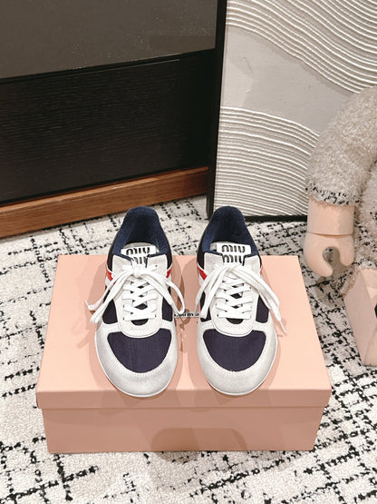 Miu Miu Gymnasium Sneakers, Navy Blue