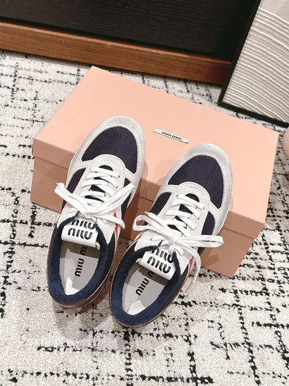 Miu Miu Gymnasium Sneakers, Navy Blue