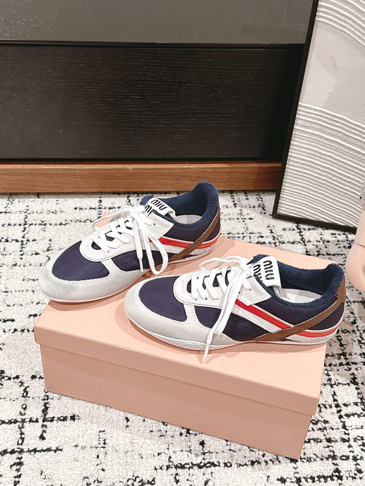 Miu Miu Gymnasium Sneakers, Navy Blue