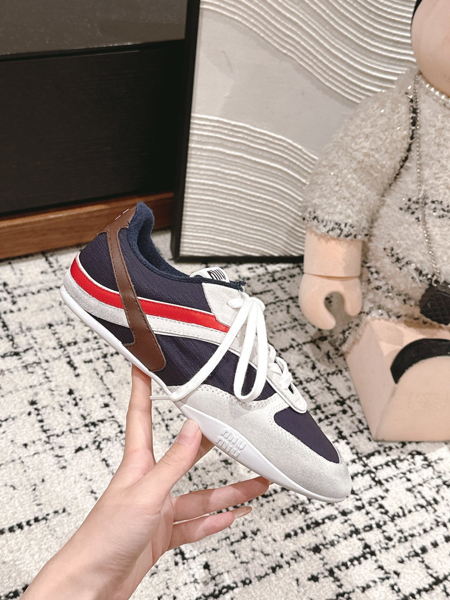 Miu Miu Gymnasium Sneakers, Navy Blue