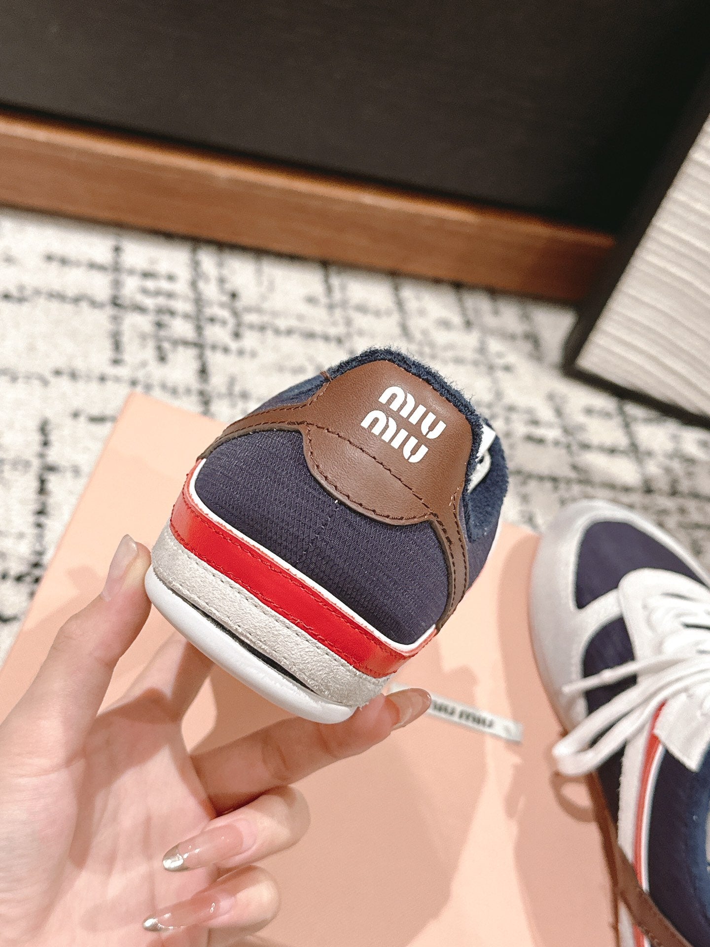Miu Miu Gymnasium Sneakers, Navy Blue
